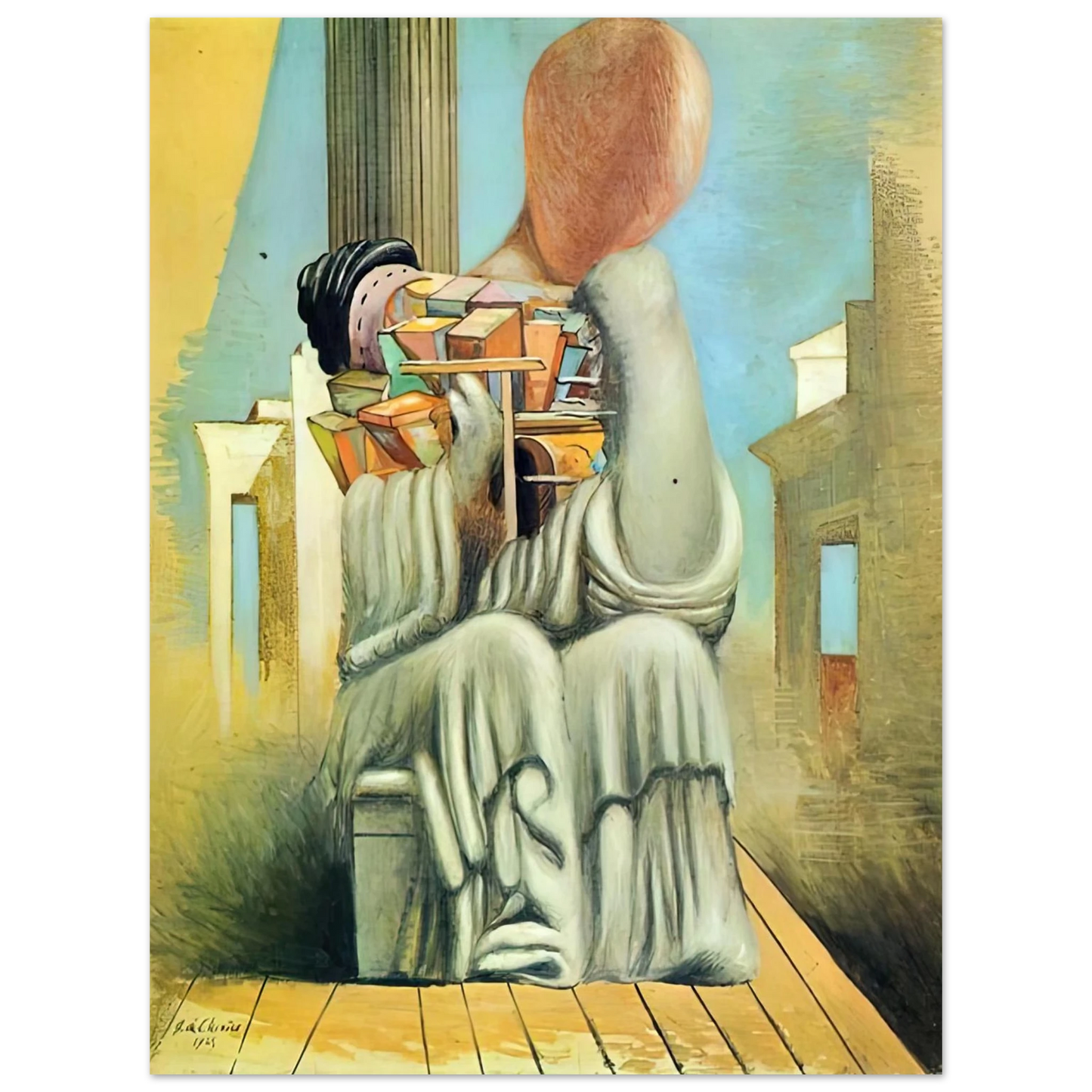 Giorgio de Chirico - THE TERRIBLE GAMES 1925  75x100 cm / 30x40inches Fine Art Poster