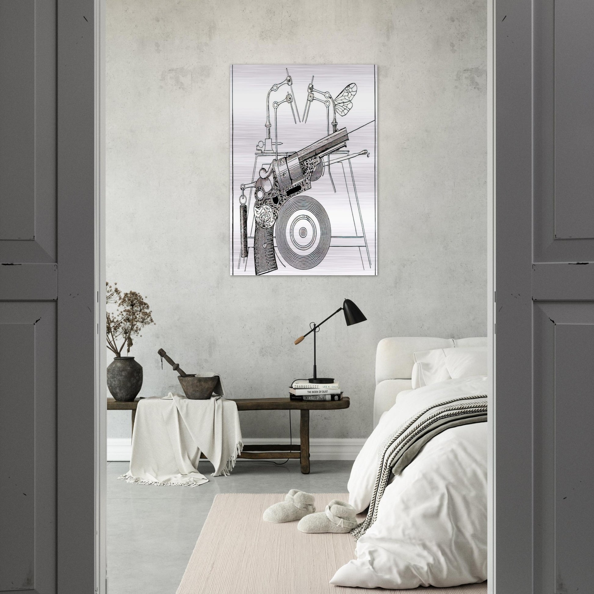 The Harmonious Fagot Illustration for The Misfortunes of the Immortals - Max Ernst Brushed Aluminum Print - 70x100 cm / 28x40 inches | Max Ernst Aluminum Print | Max Ernst Prints