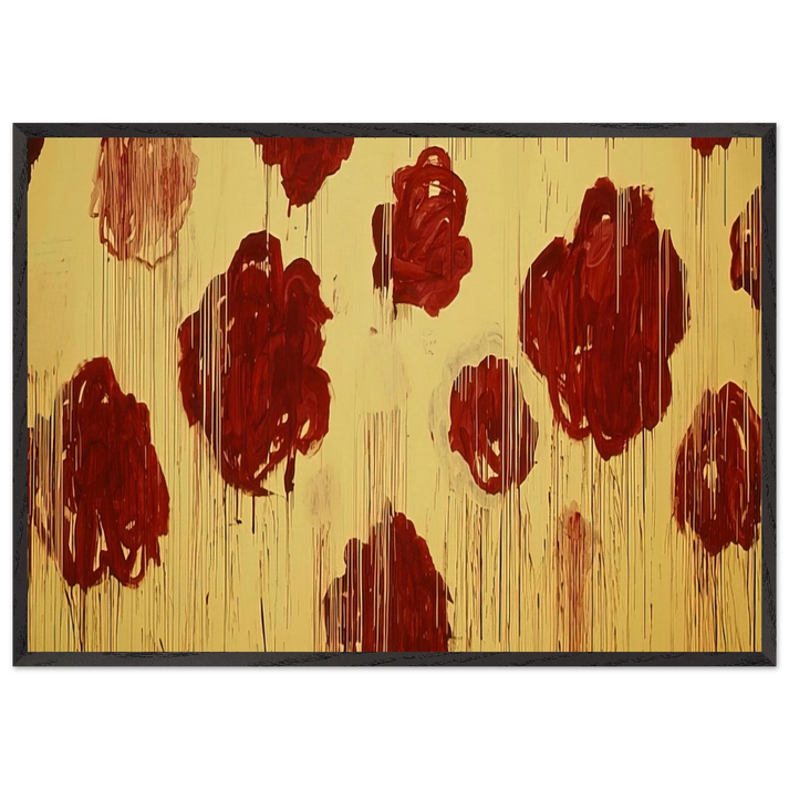 Untitled  Blooming A Scattering of Blossoms  Other Things  - Cy Twombly 70x100 cm / 28x40 inches Framed Art Print – Black Wooden Frame