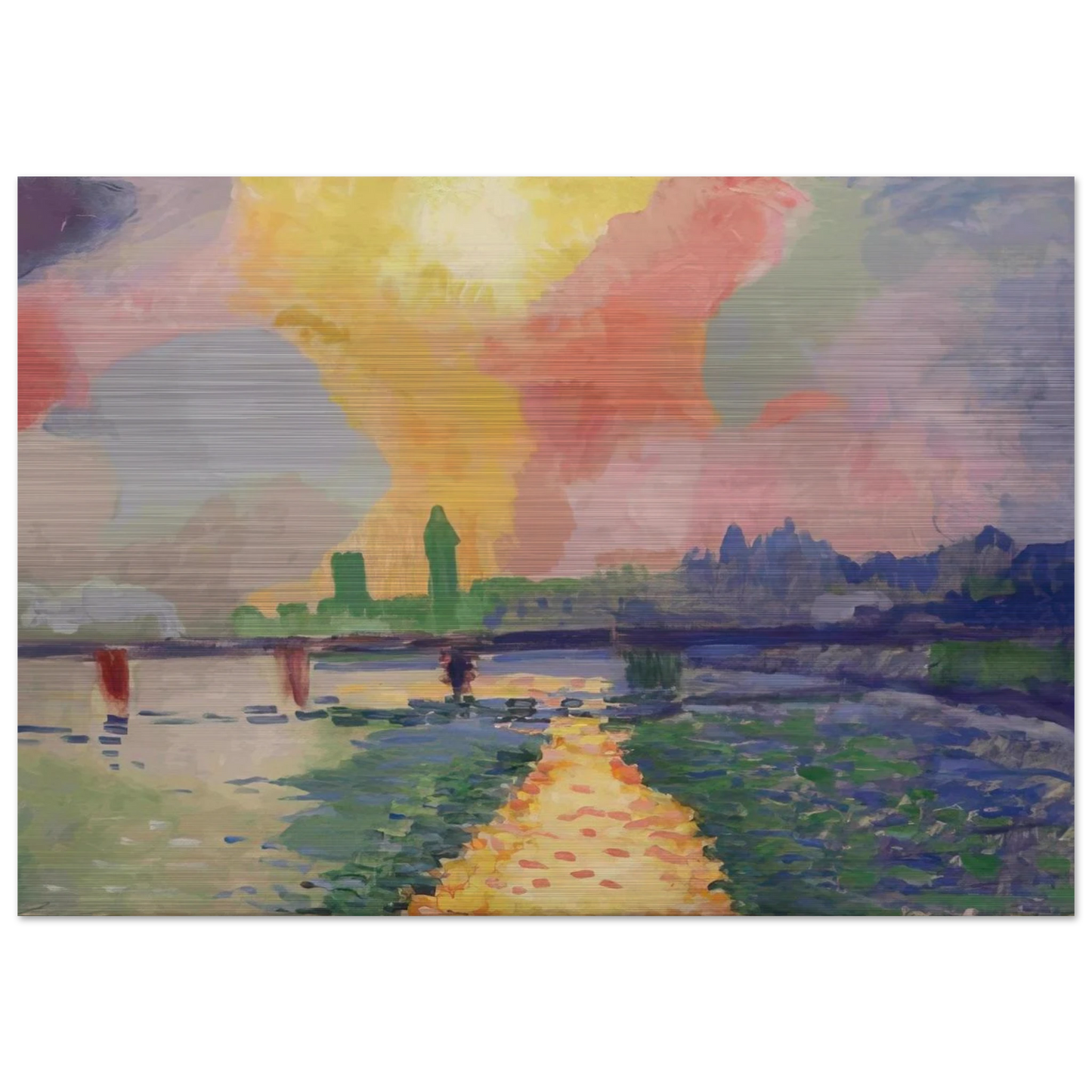 CHARING CROSS BRIDGE LONDON 1906 - Andre Derain Brushed Aluminum Print - 70x100 cm / 28x40 inches | Andre Derain Aluminum Print | Andre Derain Prints