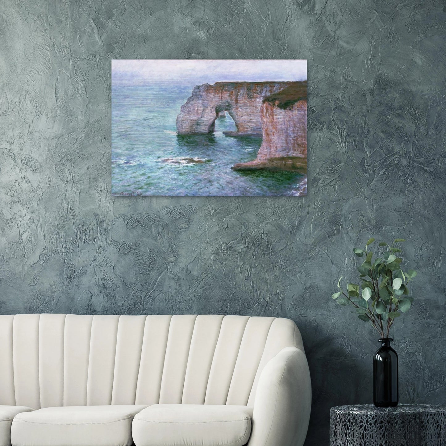 The Manneport Seen from the East - claude monet Brushed Aluminum Print - 70x100 cm / 28x40 inches | claude monet Aluminum Print | claude monet Prints