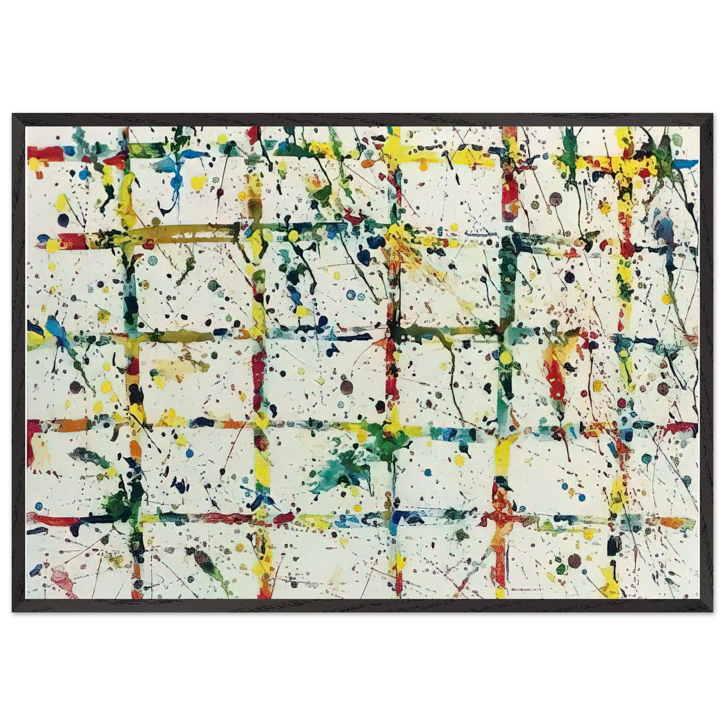 Limb  SF78-095  - Sam Francis 70x100 cm / 28x40 inches Framed Art Print – Black Wooden Frame