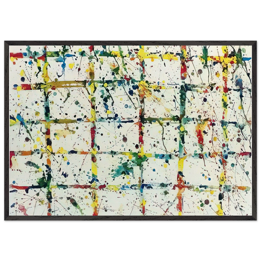 Limb  SF78-095  - Sam Francis 70x100 cm / 28x40 inches Framed Art Print – Black Wooden Frame