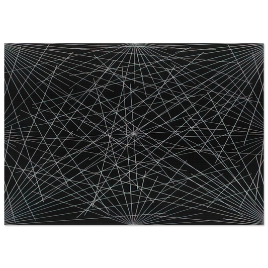 Lines From Corners, Sides  the Centre, to Points on a Grid - Sol LeWitt Brushed Aluminum Print - 70x100 cm / 28x40 inches | Sol LeWitt Aluminum Print | Sol LeWitt Prints