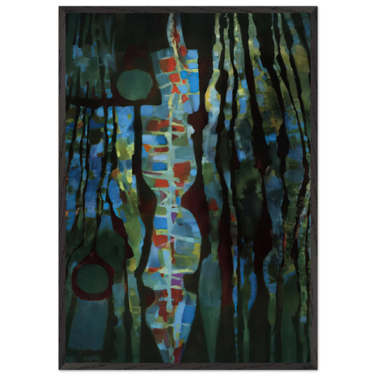 Offrande de la terre I - 1961 - Alfred Manessier 70x100 cm / 28x40 inches Framed Art Print – Black Wooden Frame