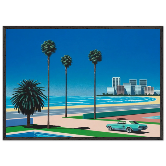 Sunshine Reggae - Hiroshi Nagai 70x100 cm / 28x40 inches Framed Art Print – Black Wooden Frame