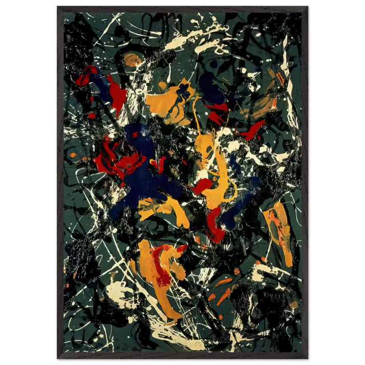 NUMBER 3 1948 - Jackson Pollock 70x100 cm / 28x40 inches Framed Art Print – Black Wooden Frame