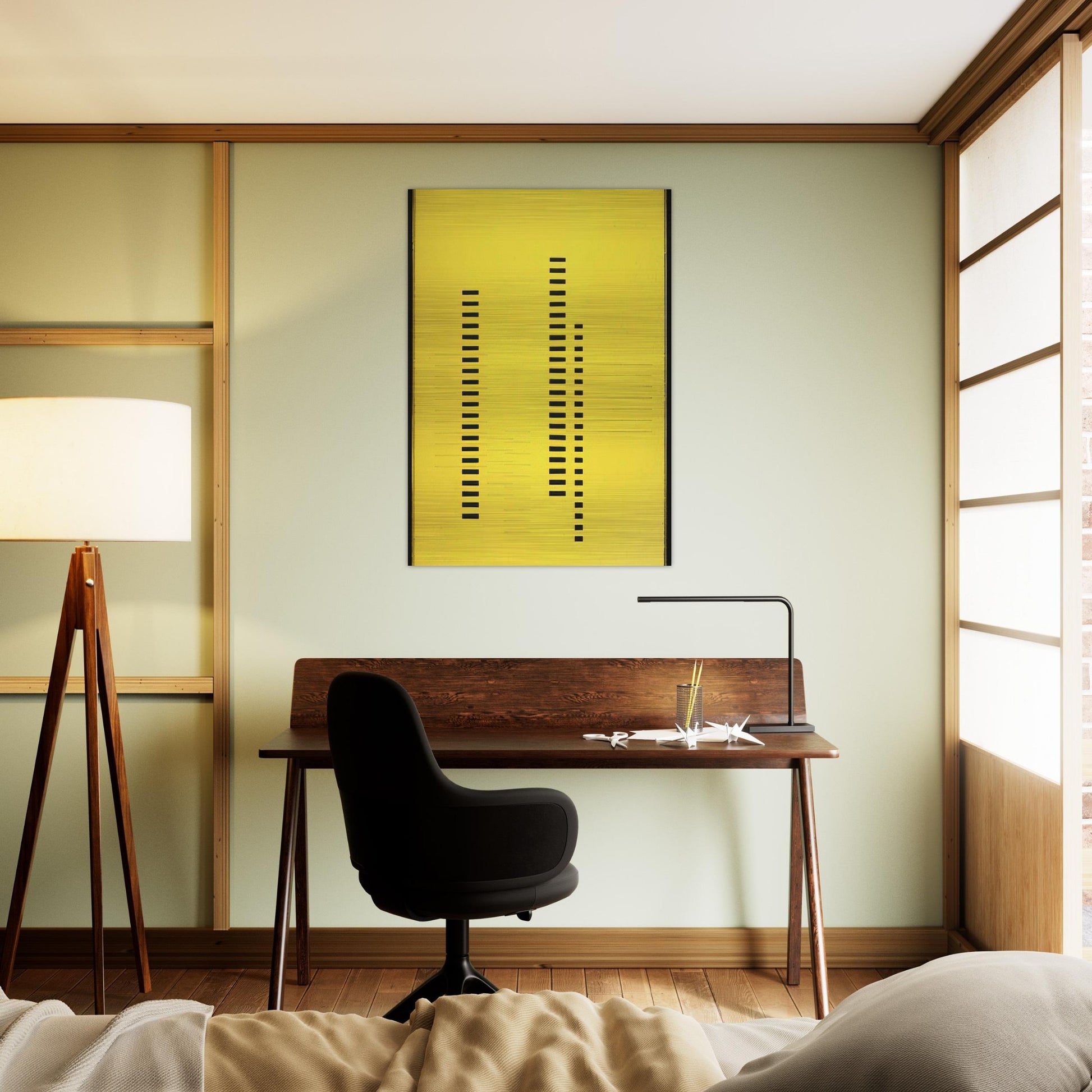 SKYSCRAPERS ON TRANSPARENT YELLOW 1929 - Josef Albers Brushed Aluminum Print - 70x100 cm / 28x40 inches | Josef Albers Aluminum Print | Josef Albers Prints