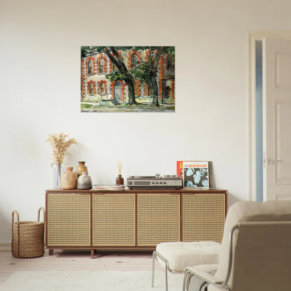 Old Dutch Building, Fishkill, New York - Childe Hassam Brushed Aluminum Print - 70x100 cm / 28x40 inches | Childe Hassam Aluminum Print | Childe Hassam Prints
