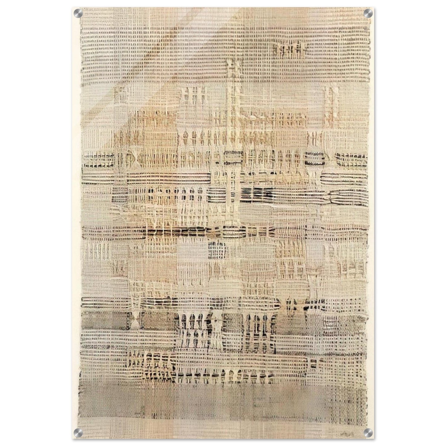 DEVELOPMENT IN ROSE I 1952 - Anni Albers Acrylic Print - 70x100 cm / 28x40″ inches | Anni Albers Wall Art | Anni Albers Prints