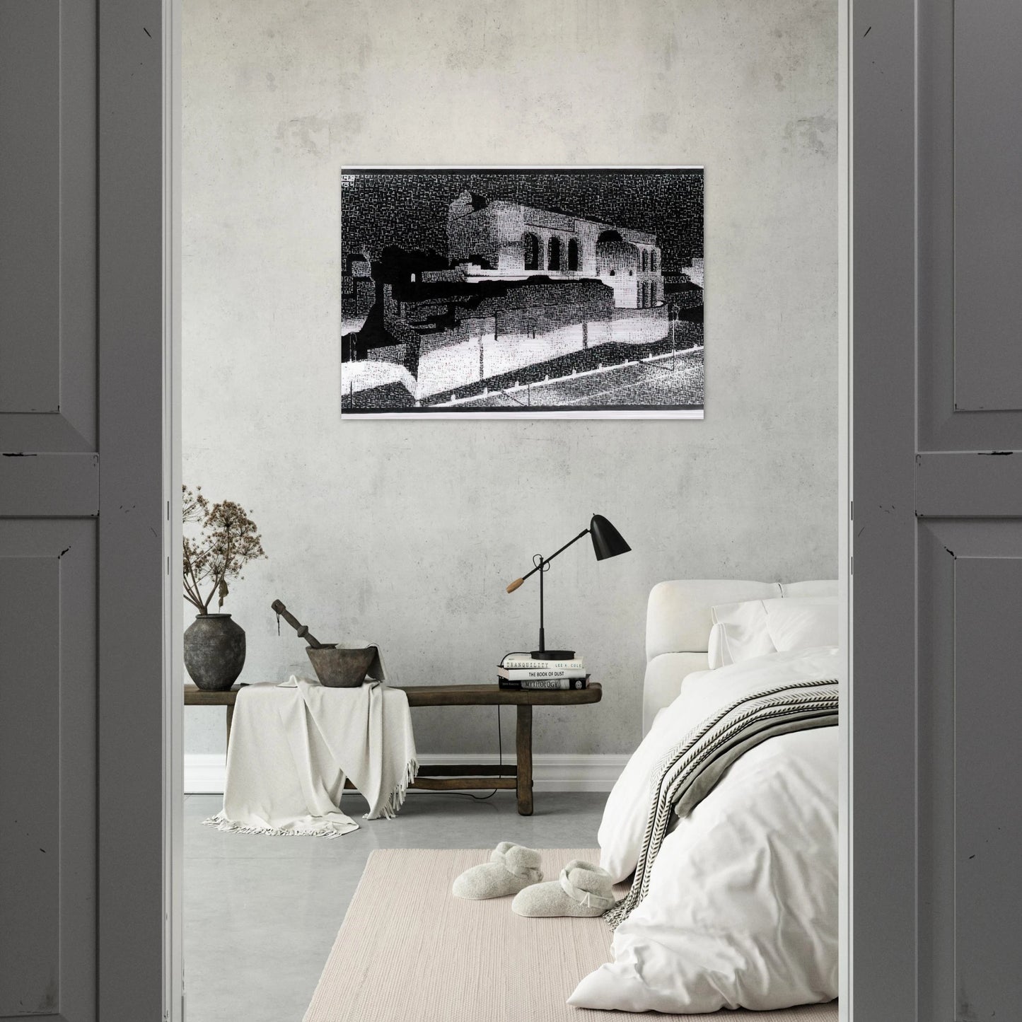 NOCTURNAL ROME BASILICA OF CONSTANTINE - MC Escher Brushed Aluminum Print - 70x100 cm / 28x40 inches | MC Escher Aluminum Print | MC Escher Prints