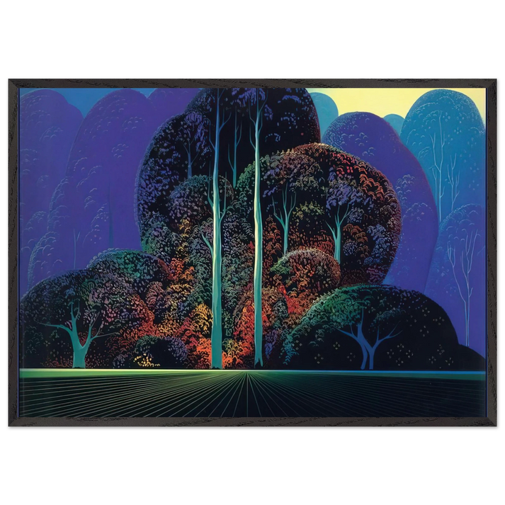 Softening Shades of Twilight - Eyvind Earle 70x100 cm / 28x40 inches Framed Art Print – Black Wooden Frame