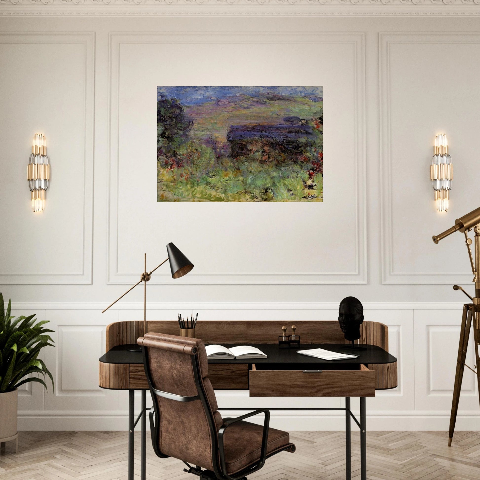 The House Seen through the Roses - claude monet Brushed Aluminum Print - 70x100 cm / 28x40 inches | claude monet Aluminum Print | claude monet Prints