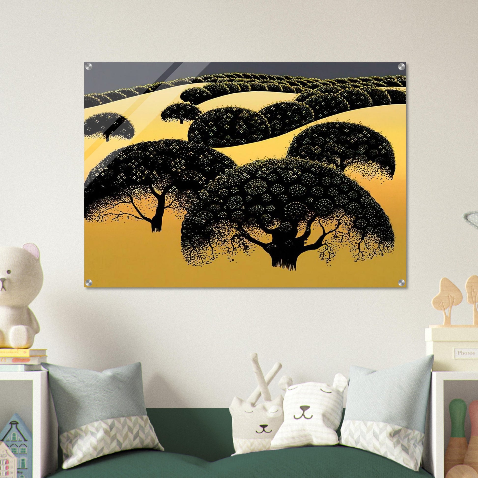 Santa Ynez Oaks - Eyvind Earle Acrylic Print - 70x100 cm / 28x40″ inches