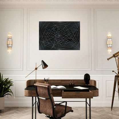 Lines From Corners, Sides  the Centre, to Points on a Grid - Sol LeWitt Brushed Aluminum Print - 70x100 cm / 28x40 inches | Sol LeWitt Aluminum Print | Sol LeWitt Prints