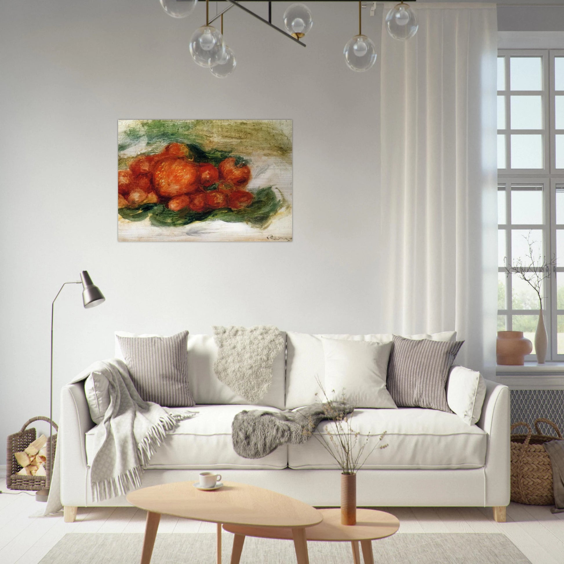 Still Life with Strawberries - Pierre-Auguste Renoir Brushed Aluminum Print - 70x100 cm / 28x40 inches | Pierre-Auguste Renoir Aluminum Print | Pierre-Auguste Renoir Prints
