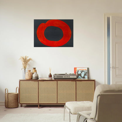 Red Circle on Black - 1965 - Jiro Yoshihara Brushed Aluminum Print - 70x100 cm / 28x40 inches | Jiro Yoshihara Aluminum Print | Jiro Yoshihara Prints