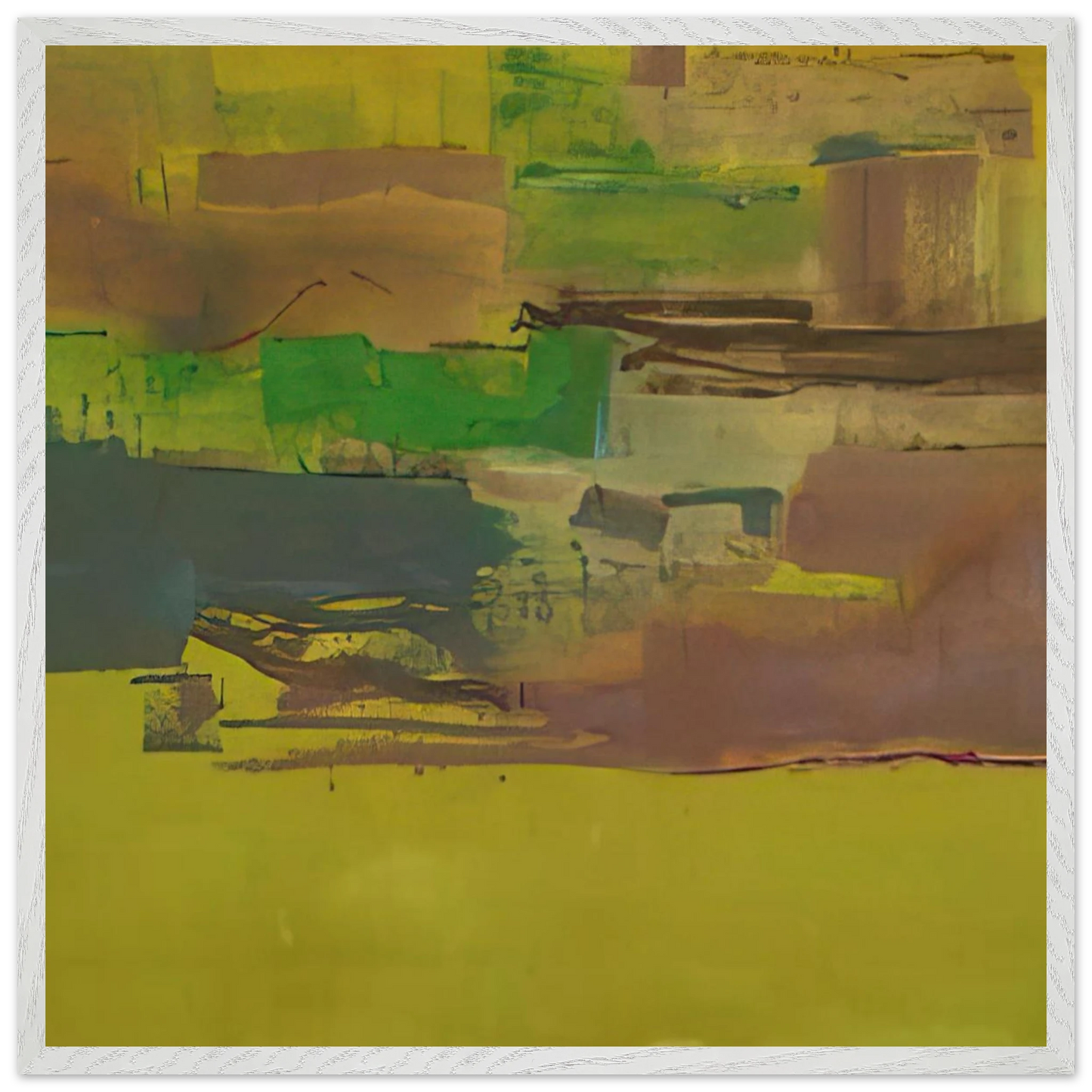 Helen Frankenthaler - August Deep - 1978 Wall art - 70x70 cm / 28x28 inches - Premium Wooden Framed Poster With Fine Art Paper-canvas - White frame