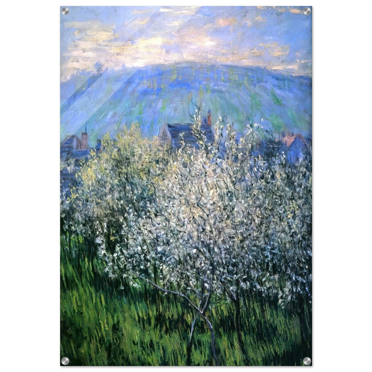 Plums Blossom - claude monet Acrylic Print - 70x100 cm / 28x40″ inches | claude monet Wall Art | claude monet Prints
