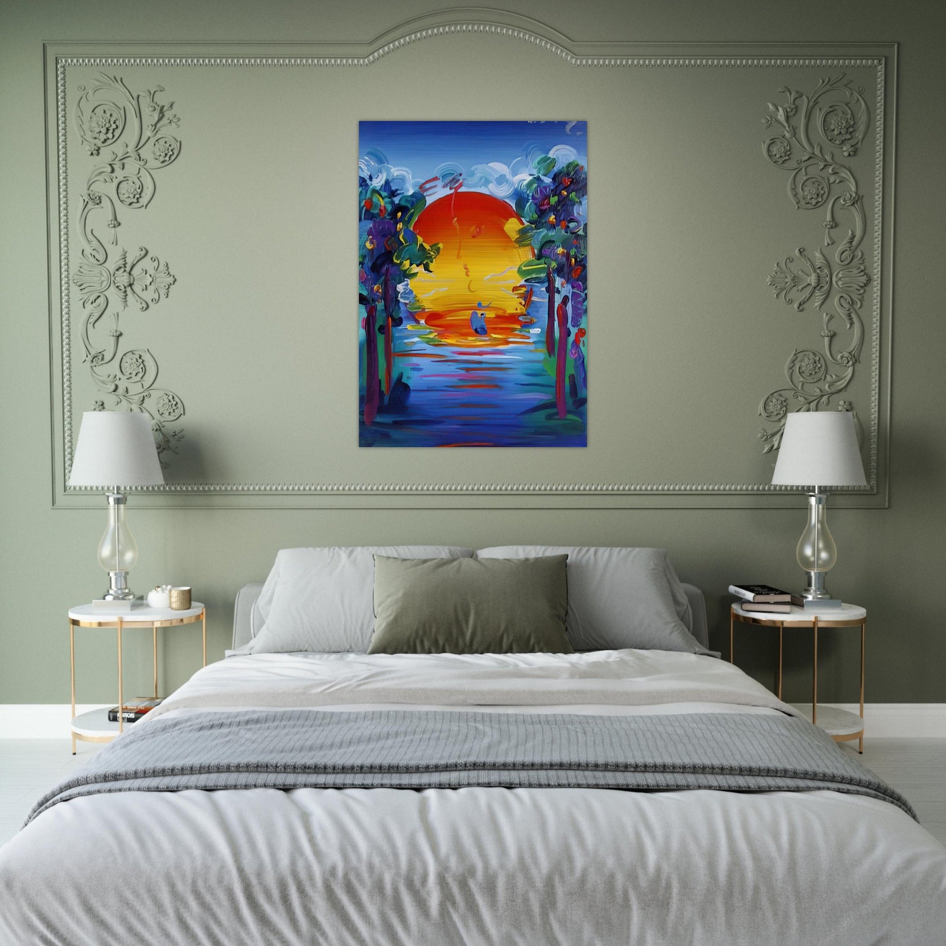 BETTER WORLD 1993 - Peter Max Brushed Aluminum Print - 70x100 cm / 28x40 inches | Peter Max Aluminum Print | Peter Max Prints