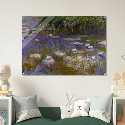 Water Lilies, Yellow and Lilac - claude monet Acrylic Print - 70x100 cm / 28x40″ inches | claude monet Wall Art | claude monet Prints