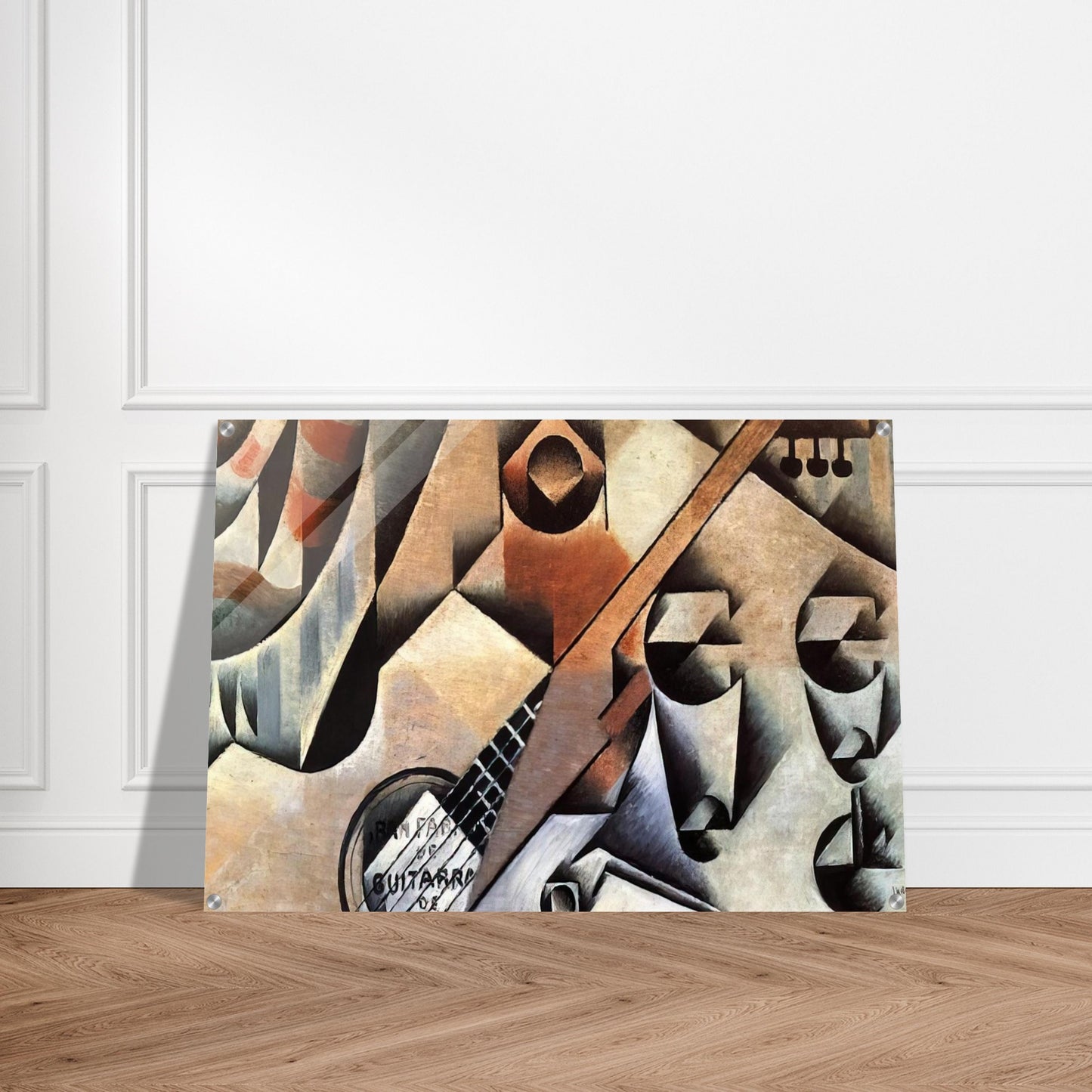 GUITAR AND GLASSES BANJO AND GLASSES 1912 - Juan Gris Acrylic Print - 70x100 cm / 28x40″ inches