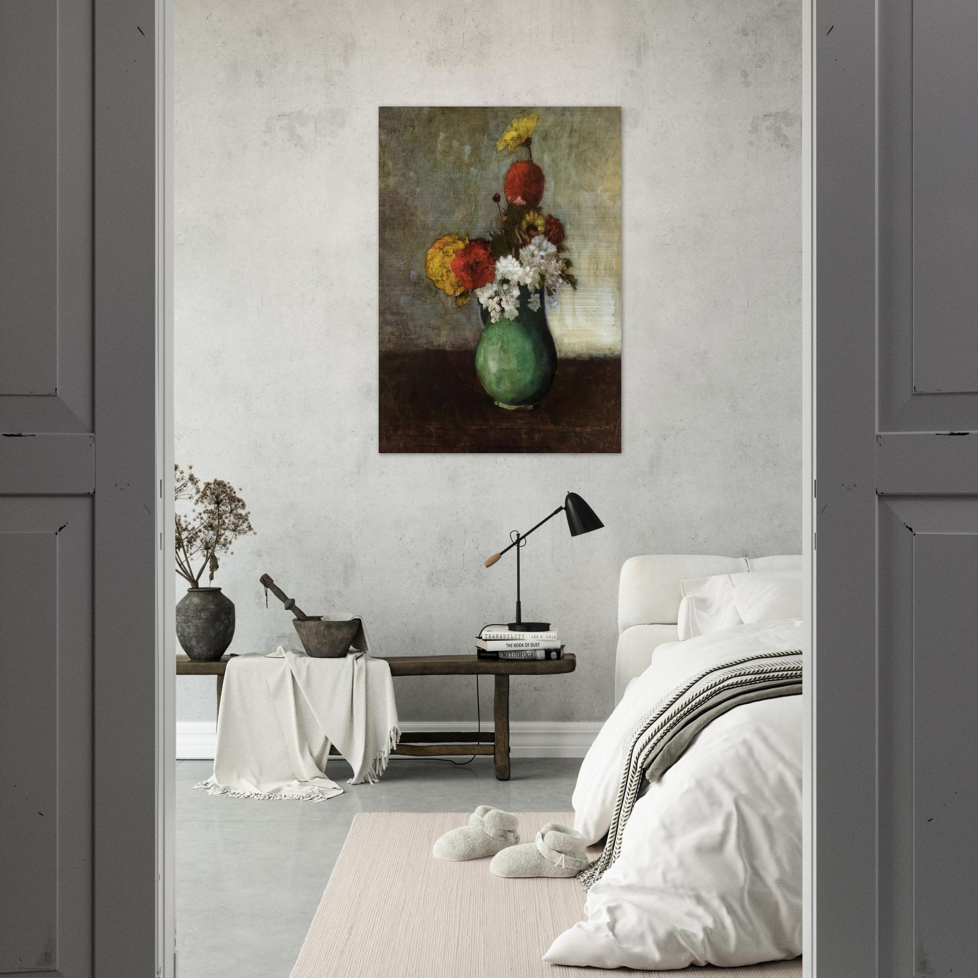 VASE OF FLOWERS 1900 - Odilon Redon Brushed Aluminum Print - 70x100 cm / 28x40 inches | Odilon Redon Aluminum Print | Odilon Redon Prints