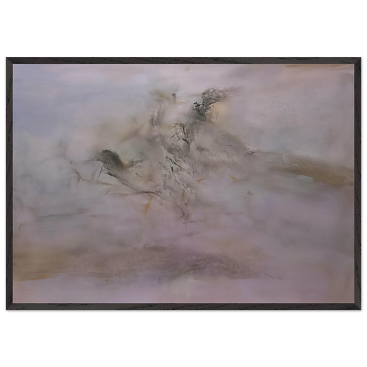 24 02 2002 2002 - Zao Wou-Ki 70x100 cm / 28x40 inches Framed Art Print – Black Wooden Frame