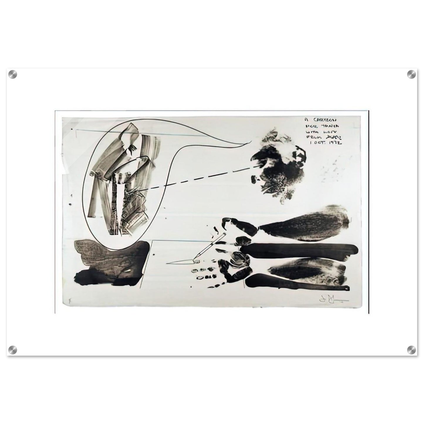 CARTOON FOR TANYA 1972 - Jasper Johns Acrylic Print - 70x100 cm / 28x40″ inches