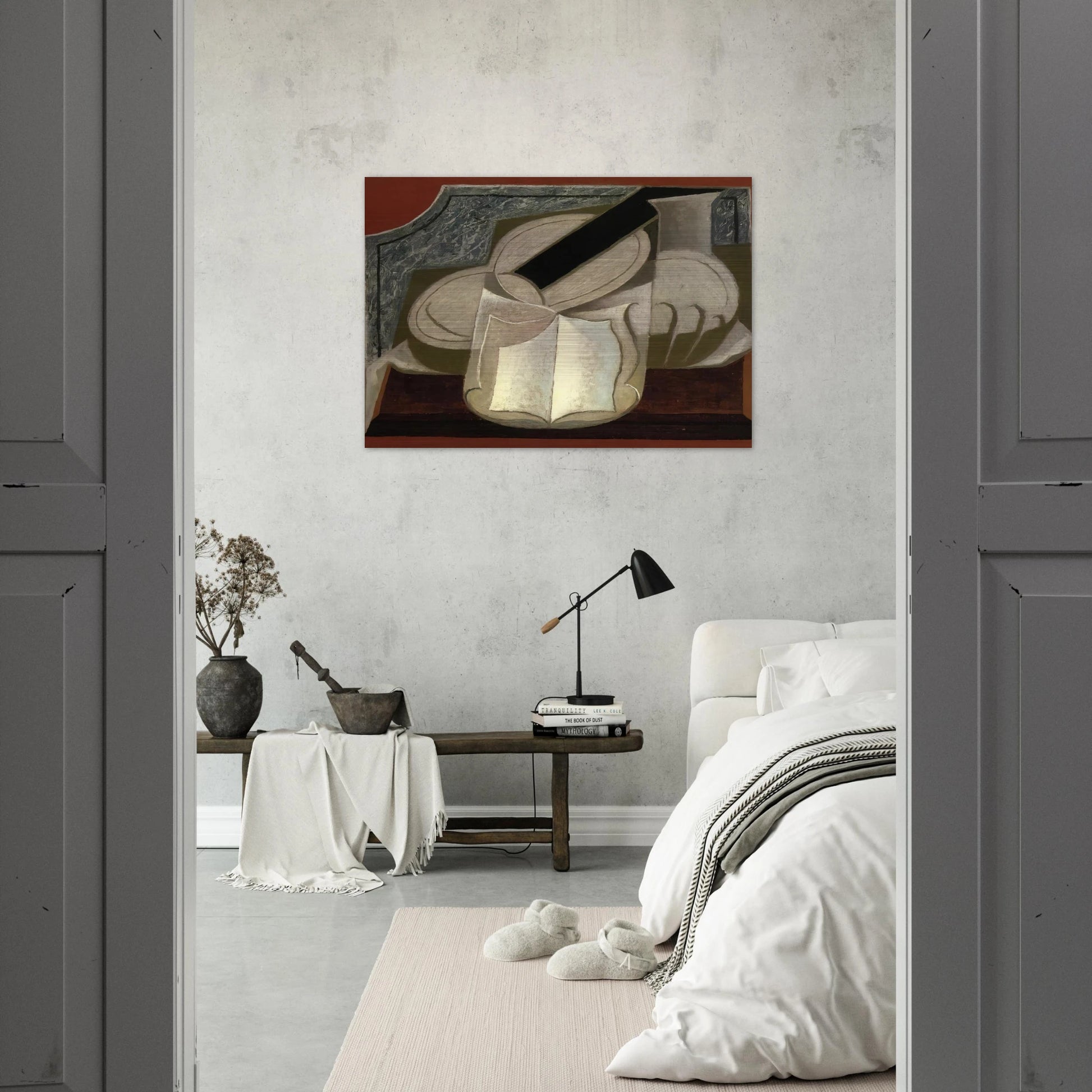BOOK AND GUITAR 1925 - Juan Gris Brushed Aluminum Print - 70x100 cm / 28x40 inches | Juan Gris Aluminum Print | Juan Gris Prints