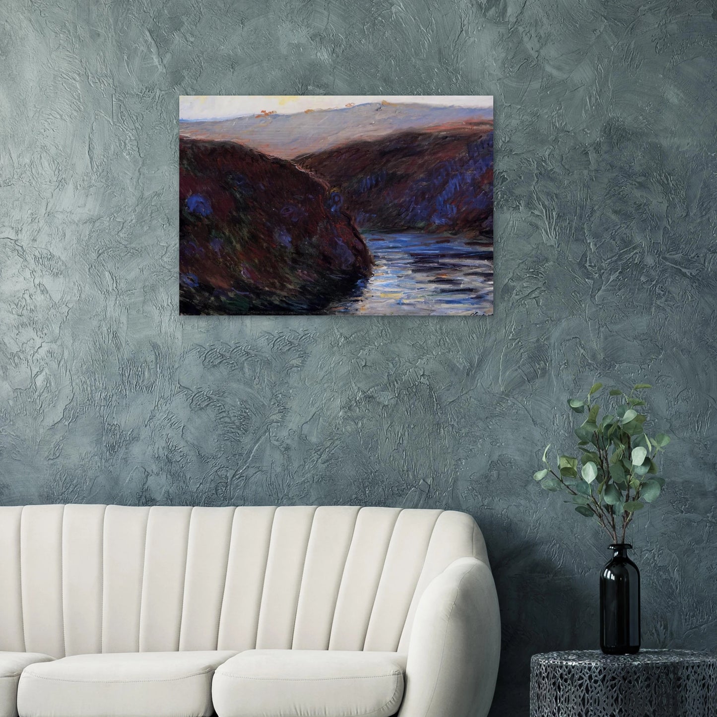 The Creuse Valley, Evening Effect - claude monet Brushed Aluminum Print - 70x100 cm / 28x40 inches | claude monet Aluminum Print | claude monet Prints