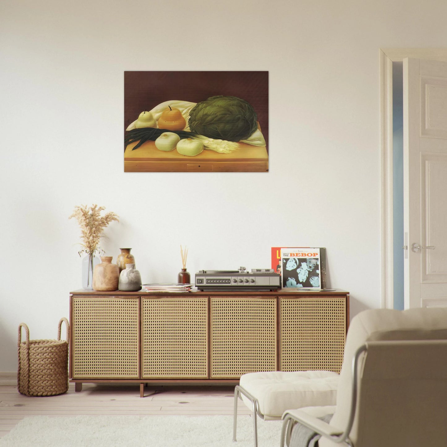 KITCHEN TABLE - Fernando Botero Brushed Aluminum Print - 70x100 cm / 28x40 inches | Fernando Botero Aluminum Print | Fernando Botero Prints