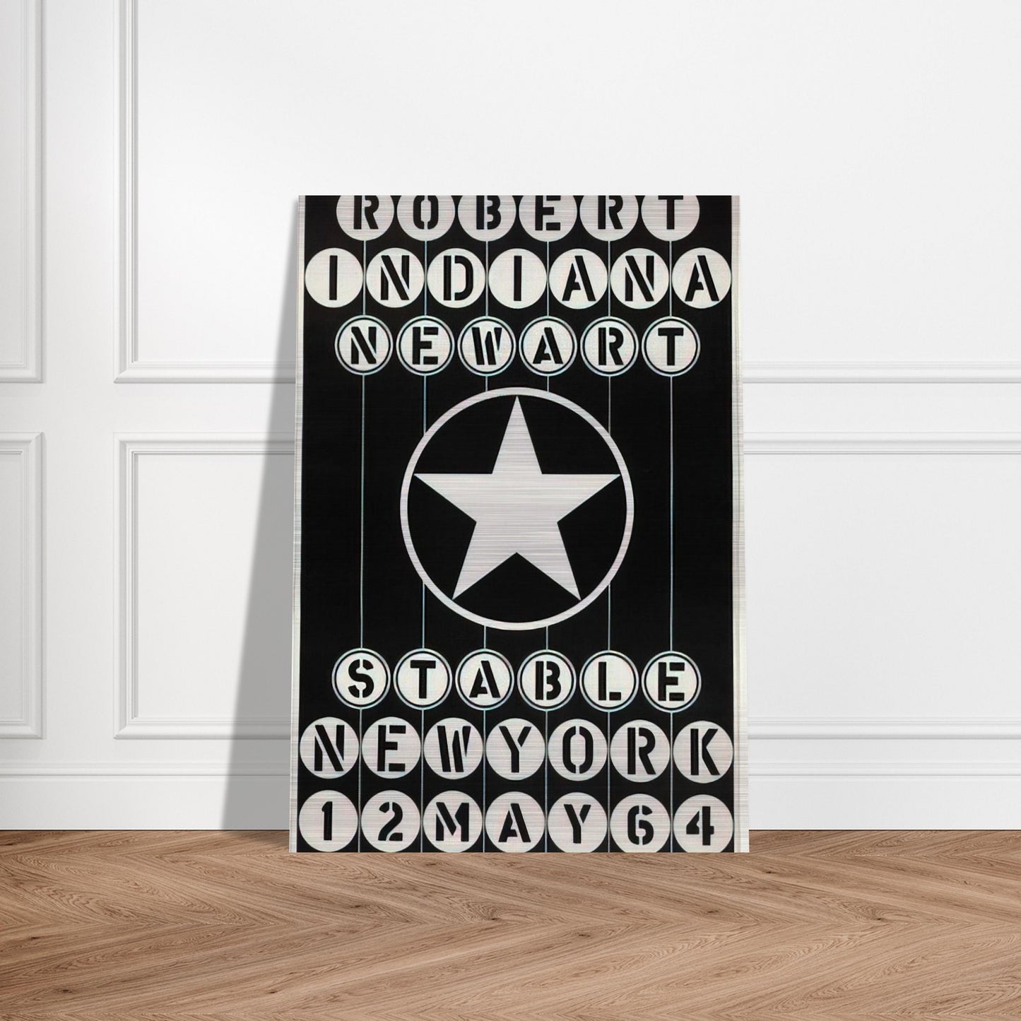 Robert Indiana, New Art, Stable New York - Robert Indiana Brushed Aluminum Print - 70x100 cm / 28x40 inches | Robert Indiana Aluminum Print | Robert Indiana Prints