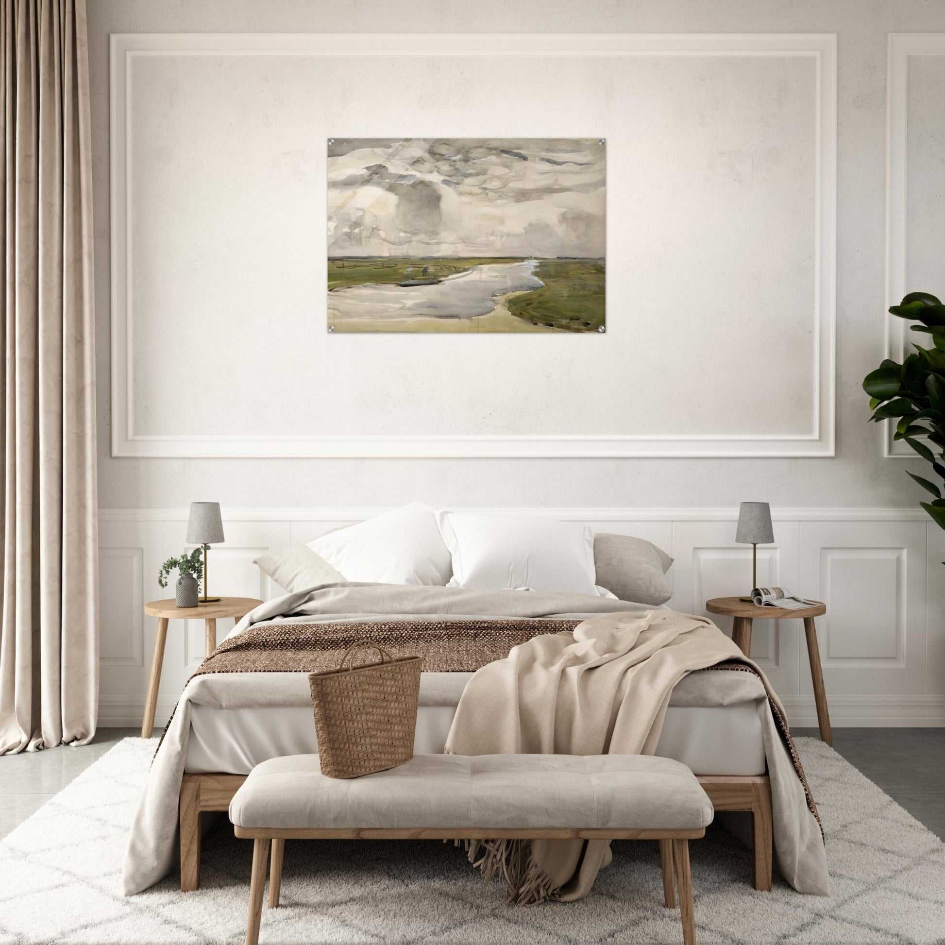 Meandering Landscape with River - Piet Mondrian Acrylic Print - 70x100 cm / 28x40″ inches | Piet Mondrian Wall Art | Piet Mondrian Prints