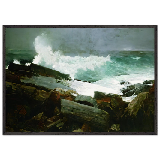 WEATHERBEATEN 1894 - Winslow Homer 70x100 cm / 28x40 inches Framed Art Print – Black Wooden Frame