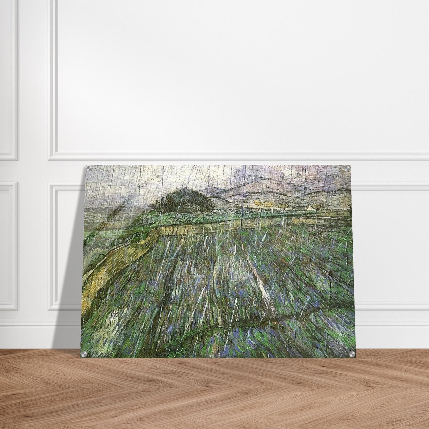 Wheat Field in Rain - Vincent van Gogh Acrylic Print - 70x100 cm / 28x40″ inches | Vincent van Gogh Wall Art | Vincent van Gogh Prints