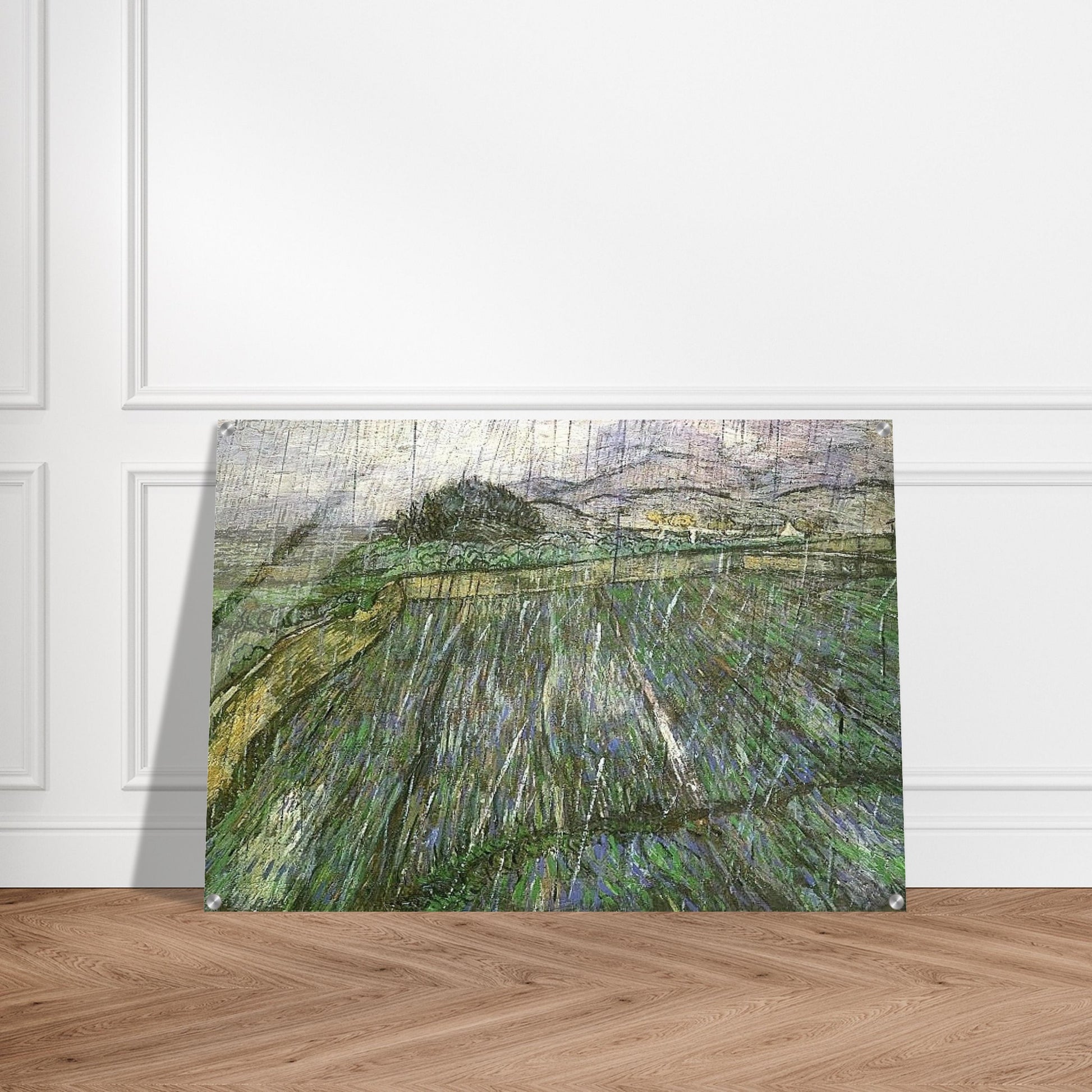 Wheat Field in Rain - Vincent van Gogh Acrylic Print - 70x100 cm / 28x40″ inches | Vincent van Gogh Wall Art | Vincent van Gogh Prints
