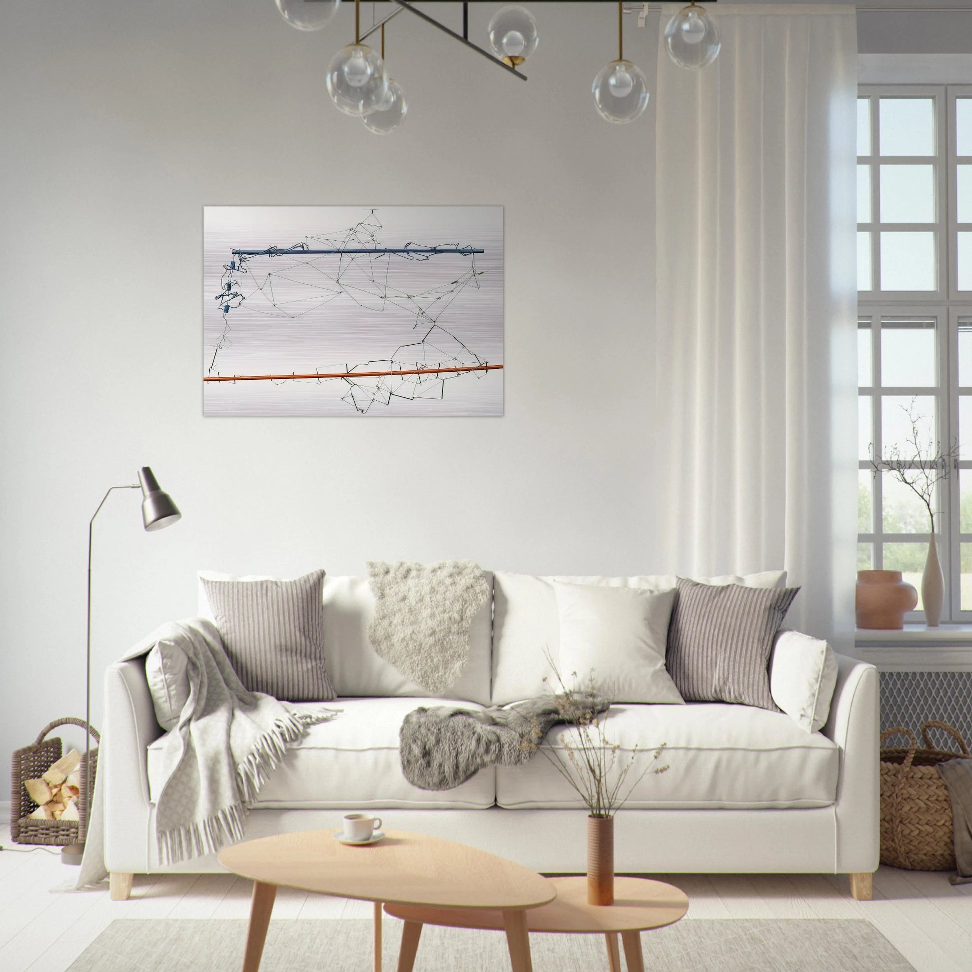 Drawing without Paper 8425 and 8426 - 1984 - Gego Brushed Aluminum Print - 70x100 cm / 28x40 inches | Gego Aluminum Print | Gego Prints