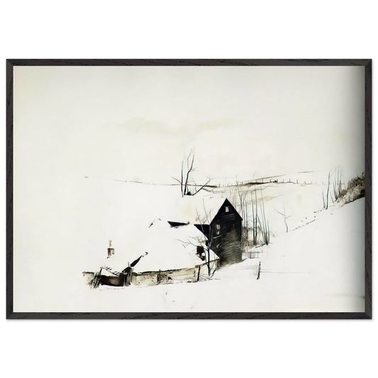THE CORNER - Andrew Wyeth 70x100 cm / 28x40 inches Framed Art Print – Black Wooden Frame