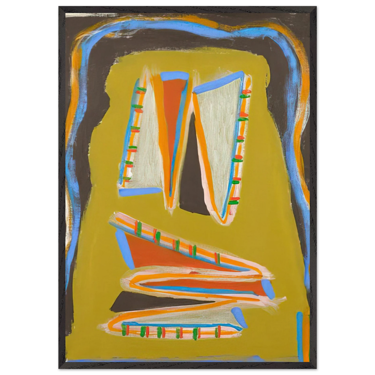 Indian Writhing - 1977 - Betty Parsons 70x100 cm / 28x40 inches Framed Art Print – Black Wooden Frame
