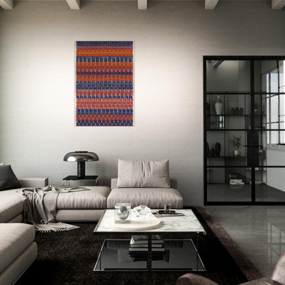 RED AND BLUE LAYERS 1954 - Anni Albers Brushed Aluminum Print - 70x100 cm / 28x40 inches | Anni Albers Aluminum Print | Anni Albers Prints