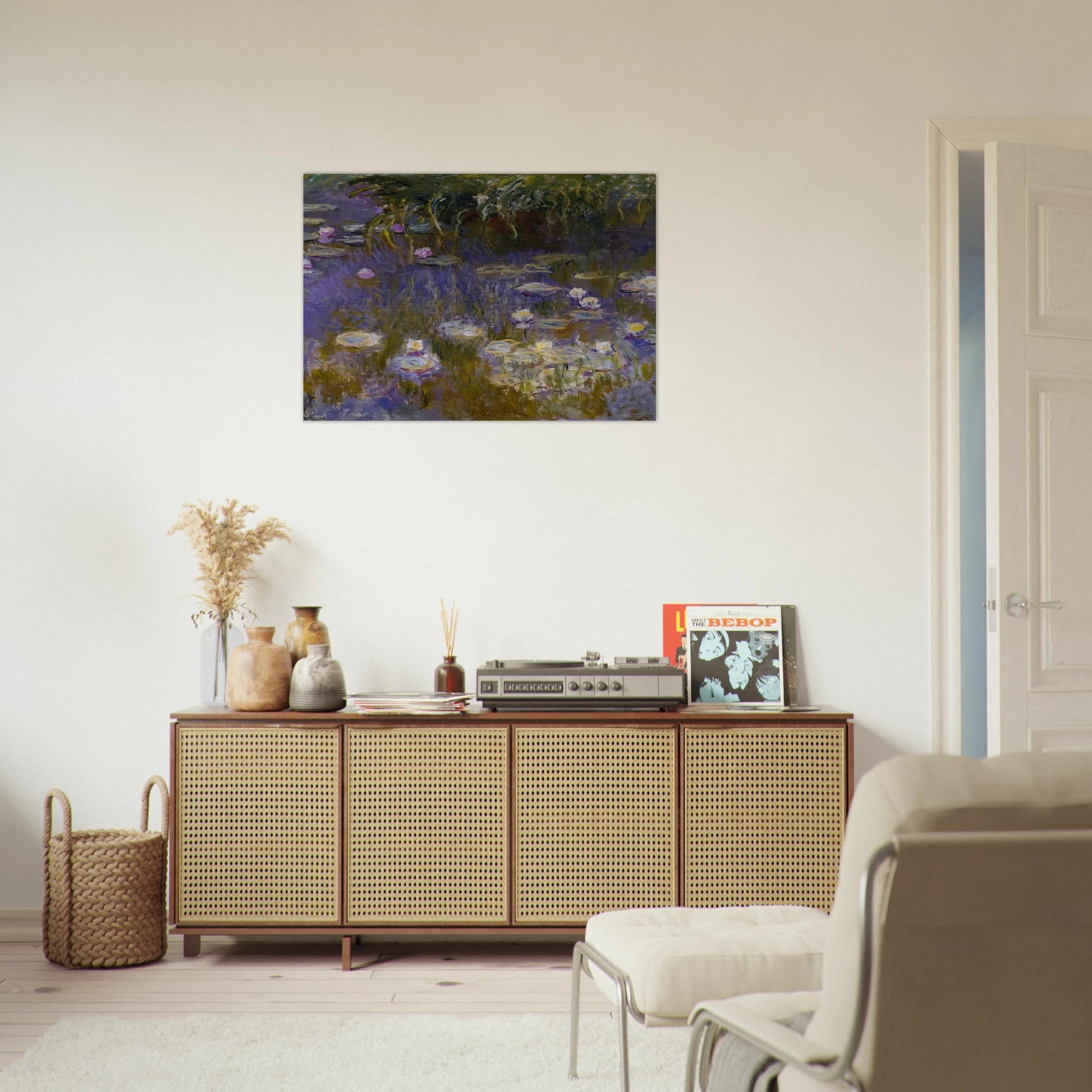 Water Lilies, Yellow and Lilac - claude monet Brushed Aluminum Print - 70x100 cm / 28x40 inches | claude monet Aluminum Print | claude monet Prints