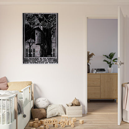 EMBLEMATA RETREAT - MC Escher Brushed Aluminum Print - 70x100 cm / 28x40 inches | MC Escher Aluminum Print | MC Escher Prints