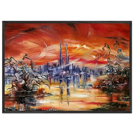 Untitled - 1981 N2 - Konrad Zuse 70x100 cm / 28x40 inches Framed Art Print – Black Wooden Frame
