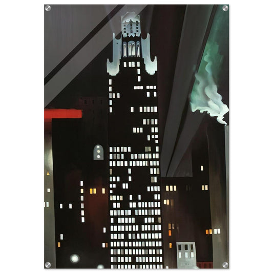 Radiator Building - Night, New York - Georgia O'Keeffe Acrylic Print - 70x100 cm / 28x40″ inches | Georgia O'Keeffe Wall Art | Georgia O'Keeffe Prints
