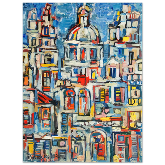Rene Portocarrero - LANDSCAPE OF HAVANA 1961  75x100 cm / 30x40inches Fine Art Poster