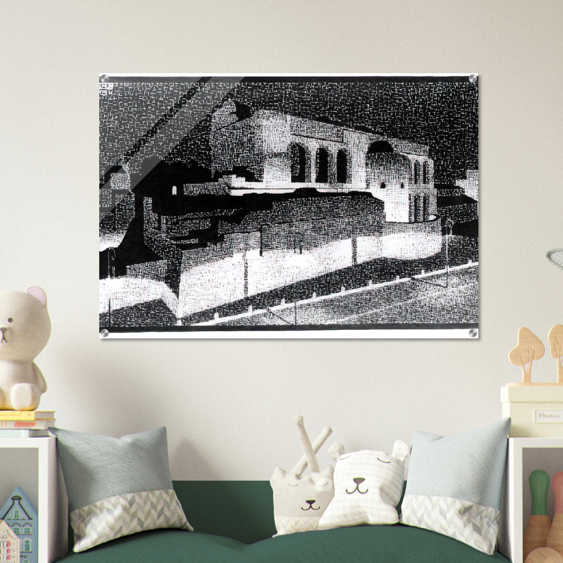 NOCTURNAL ROME BASILICA OF CONSTANTINE - MC Escher Acrylic Print - 70x100 cm / 28x40″ inches | MC Escher Wall Art | MC Escher Prints