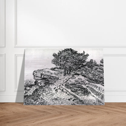Montmajour - Vincent van Gogh Brushed Aluminum Print - 70x100 cm / 28x40 inches | Vincent van Gogh Aluminum Print | Vincent van Gogh Prints
