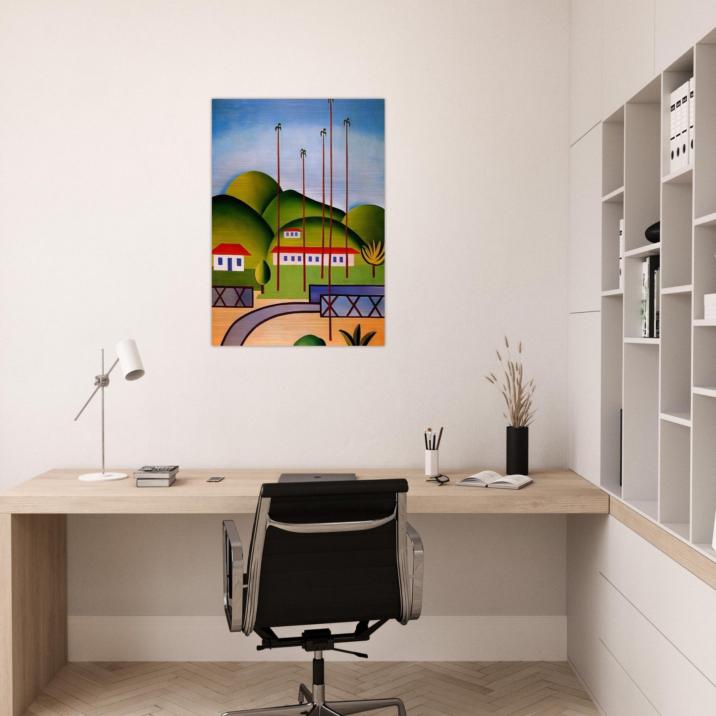 Palm Trees - Tarsila do Amaral Brushed Aluminum Print - 70x100 cm / 28x40 inches | Tarsila do Amaral Aluminum Print | Tarsila do Amaral Prints