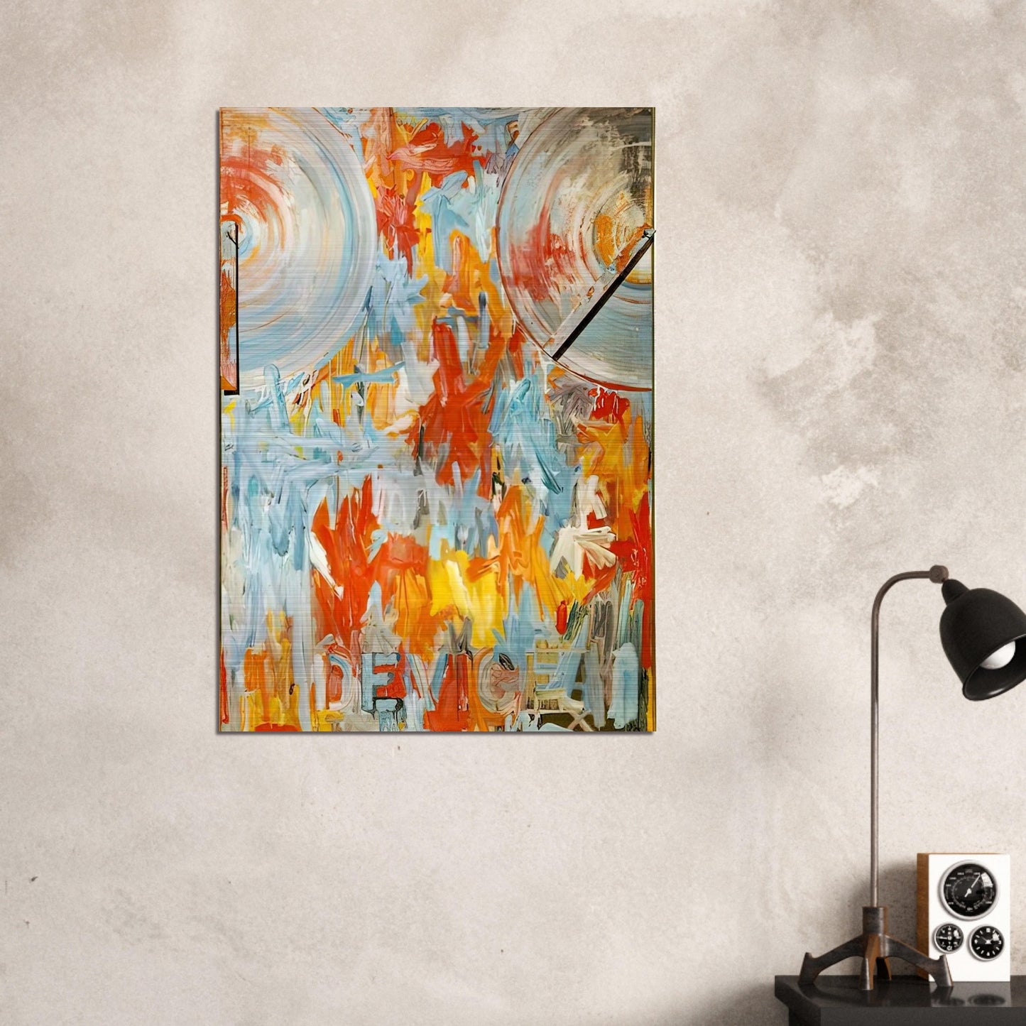 DEVICE - Jasper Johns Brushed Aluminum Print - 70x100 cm / 28x40 inches | Jasper Johns Aluminum Print | Jasper Johns Prints